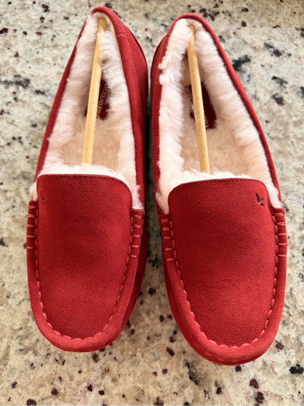 NEW Koolaburra Red Suede Shearling Moccasins